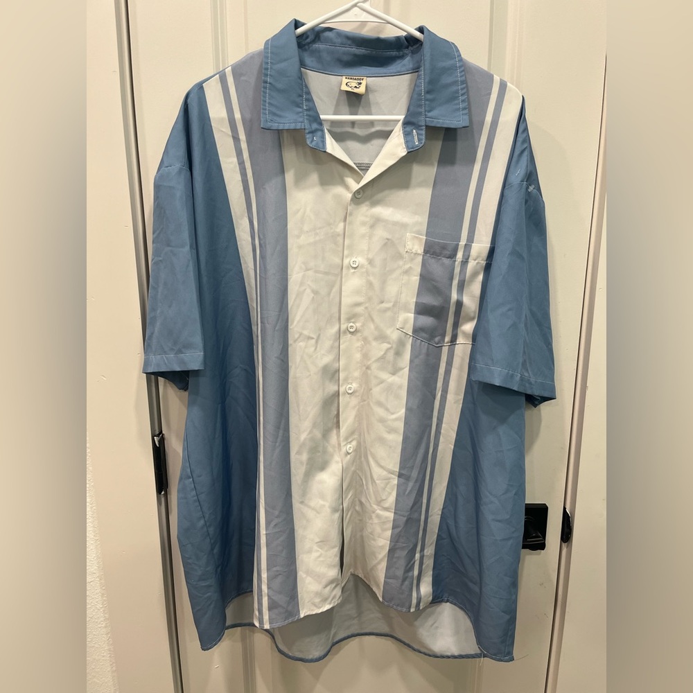 Hardaddy button up shirt color blue‎ and white used